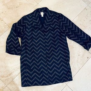 Beautiful Chico’s Navy Longer Chevron Jacket  size 3  or Extra Large XL EUC